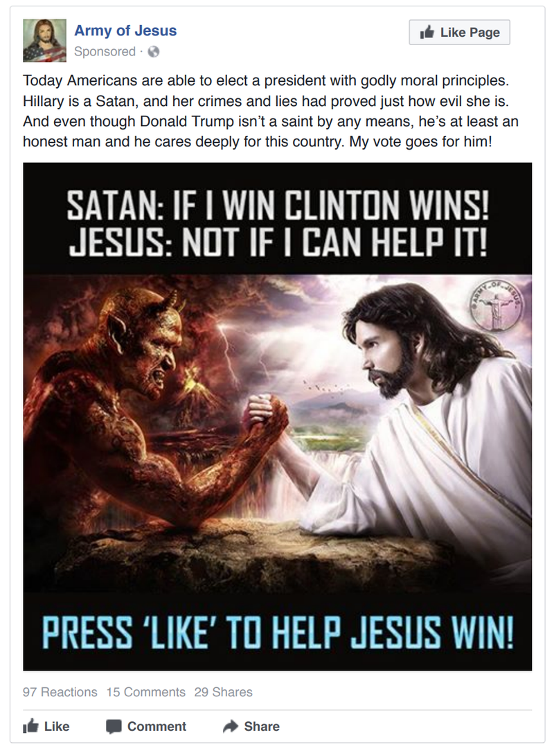 Illustration for article titled Here Are 14 Russian Ads That Ran on Facebook During The 2016 Election